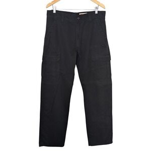 Wrangler Relaxed Fit‎ Cotton Cargo Straight Leg Pants Black 36 x 34